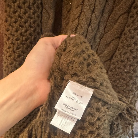 Hyacinth House Maxi Dress Womens Large Brown Cable Knit Sweater Dress Fringe - Picture 4 of 6